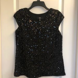 Mossimo Black Sequin Short Sleeve Top